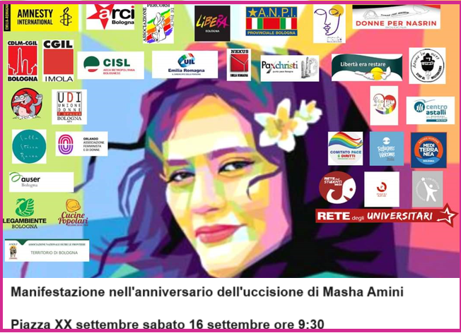 MANIFESTAZIONE NELL'ANNIVERSARIO DELL'UCCISIONE DI MASHA AMINI