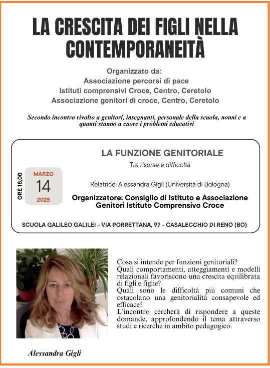 14 marzo ore 18&period;00 LA FUNZIONE GENITORIALE EVENTO RINVIATO