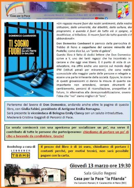 13 marzo ore 19&period;30 TI SOGNO FUORI
